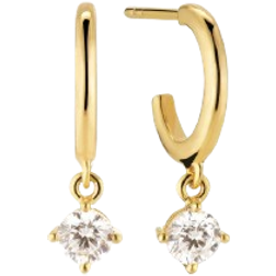 Sif Jakobs Belluno Creolo Piccolo Earrings - Gold/Transparent
