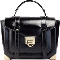 Michael Kors Manhattan Medium Patent Satchel - Black