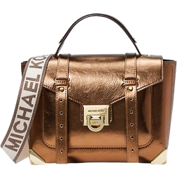 Michael Kors Manhattan Medium Patent Satchel - Mocha