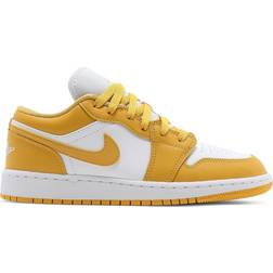 Nike Air Jordan 1 Low GS - White/Pollen