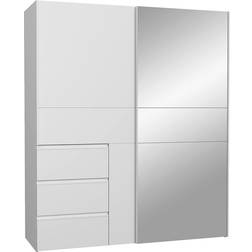 Forte Modern White/Mirror Garderobeskab 61.2x201cm
