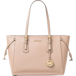 Michael Kors Voyager Medium Crossgrain Leather Tote Bag - Soft Pink