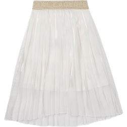 Karl Lagerfeld Girl's Pleated Voile Midi Skirt - White