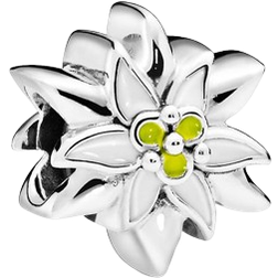 Pandora Edelweiss Flower Charm - Silver/White/Green