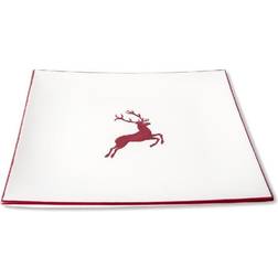 Gmundner Keramik Bordeauxroter Hirsch Dinner Plate 26cm