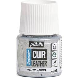 Pebeo Setacolor Glitter Silver Leather Paint 45ml