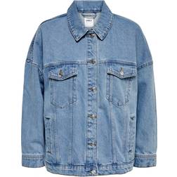 Only Safe Oversized Denim Jacket - Blue/Medium Blue Denim