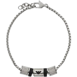 Emporio Armani Rondelle Bracelet - Silver/Onyx