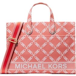 Michael Kors Gigi Large Empire Logo Jacquard Tote Bag - Spicede Coral