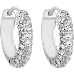 Simply Silver Mini Hoop Earrings - Silver/Transparent