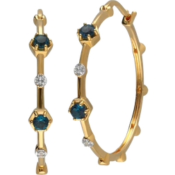 Gemondo Modern Glam Hoop Earrings - Gold/Topaz