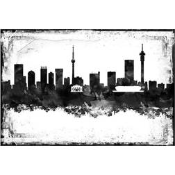 Latitude Run Johannesburg Black & White Framed Art 45.7x30.5cm