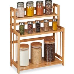 Relaxdays Bamboo 3-Tier Spice Rack