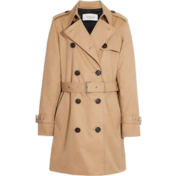 Coach Solid Mid Trench Coat - Classic Khaki