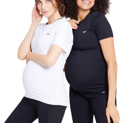 MP Women's Power Maternity Short Sleeve Top Multipack Black/White