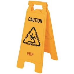 Rubbermaid Collapsible Multilingual Caution Industrial Sign 26in