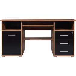 Germania Lockable Walnut/Black Writing Desk 70x145cm