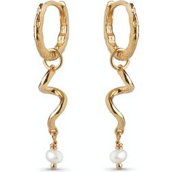 ENAMEL Copenhagen Twist Hoops - Gold/Pearls