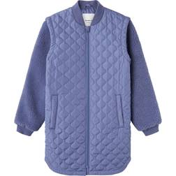 Name It Kid's Member Long Quilted Jacket - Blue Ice (13224709)