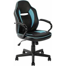 Home Argos Faux Leather Mid Back Gaming Chair - Blue & Black