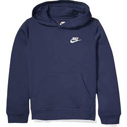 Nike Older Kid's Sportswear Club Pullover Hoodie - Midnight Navy/White (BV3757-410)