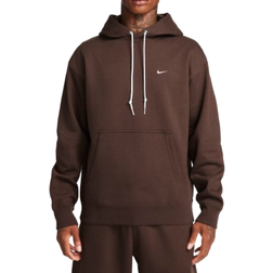 Nike Men's Solo Swoosh Fleece Pullover Hoodie - Baroque Brown/White