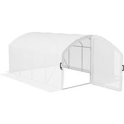 OutSunny 4 3 2m Polytunnel Greenhouse with Door, UV-resistant PE Cover