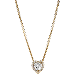 Pandora Heart Collier Pendant Necklace - Gold/Transparent