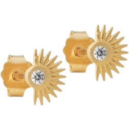 ENAMEL Copenhagen Petite Soleil Studs - Gold/Transparent