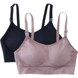 Ingrid+Isabel Drop Cup Nursing Bra 2-pack Black/Mauve