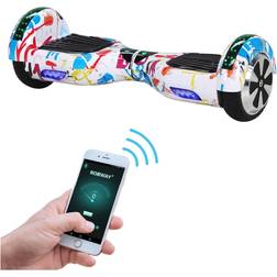 Robway W1 Hoverboard für Erwachsene und Kinder, 6,5 Zoll, Self-Balance, Bluetooth, App, 700 Watt, LEDs Weiß Bunt