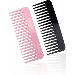 Shein pcsSet Womens Multicolor Detangling Wide Tooth Comb Portable AntiStatic Comb Ideal Daily