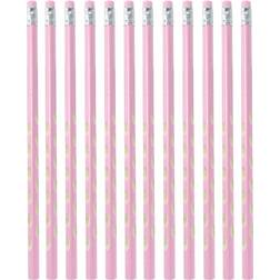 Shein SHEIN 10pcs Baby Pink Wedding HB Pencils Graphite Pencil Pack Wood Pencils With Eraser For School Drawing Sketching Bridal Baby Shower Office Supplies For N
