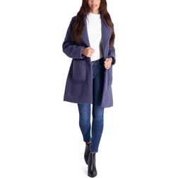 French Connection Women's Faux Shearling Teddy Lapel Midi Coat - Denim