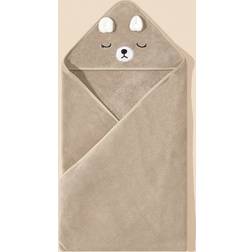 Shein 1pc Baby Or Kids' Cartoon Patterned Bath Towel With Hoodie, 90*90cm Coral Fleece Blanket For Home & Beach & Bath
