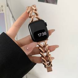 Shein 1pc Rose Gold Modern & Chic Metal Bracelet Watch Band Compatible Apple Watch 45mm 38mm 40mm