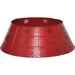 Homcom Collar Steel Ring Skirt Red Christmas Tree Skirt