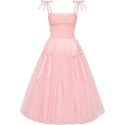 Milla Pink tie-straps tulle dress