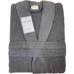 Brentfords 100% Cotton Towel Bath Robe Charcoal One