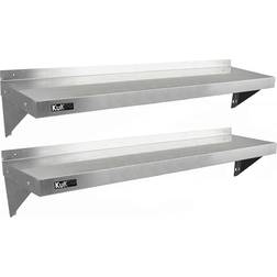 Kukoo Catering Corrosion Silver Wall Shelf 140cm 2pcs