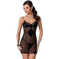 Passion Ana Chemise & Thong Svart XXL/XXXL