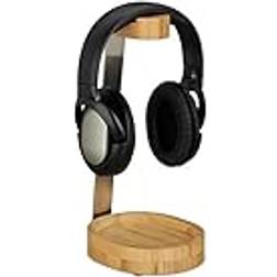 Relaxdays Hörlursstativ, bambu, headset-fäste