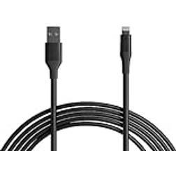 Amazon Basics USB-A-auf-Lightning-ABS-Ladekabel, MFi-zertifiziertes Ladegerät für Apple iPhone 14 13 12 11 X Xs Pro, Pro Max, Plus, iPad, 3 m, Schwarz