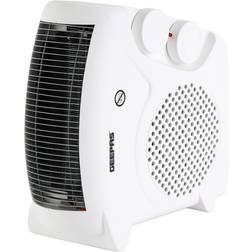 Geepas Fan Heater Portable Upright 2 Heat Setting Cool Option, White