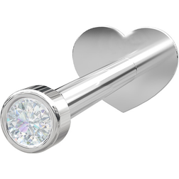 Nordahl Jewellery Rhd. Sølv Labret-piercing CZ 1,5mm Rør Pierce52