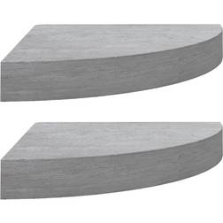 vidaXL 326643 Concrete Grey Væghylde 35cm 2stk