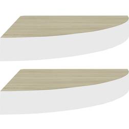 vidaXL 326640 Oak/White Mensole da Parete 35cm 2pcs