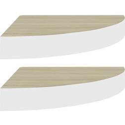 vidaXL 326640 Oak/White Væghylde 35cm 2stk