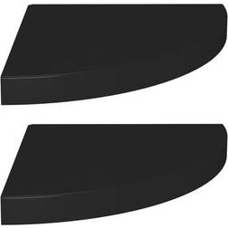 vidaXL 323920 Black Vägghylla 35cm 2st