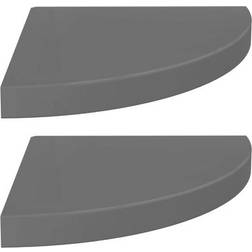 vidaXL 323914 High Gloss Grey Wall Shelf 13.8" 2pcs